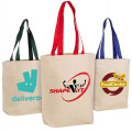 12 oz.Classic Canvas Tote Bag w/ Colored Handles (15" X 16")