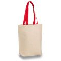 12 oz.Classic Canvas Tote Bag w/ Colored Handles (15" X 16")