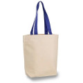 12 oz.Classic Canvas Tote Bag w/ Colored Handles (15" X 16")