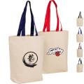 12 oz.Classic Canvas Tote Bag w/ Colored Handles (15" X 16")