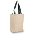 12 oz.Classic Canvas Tote Bag w/ Colored Handles (15" X 16")
