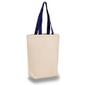 12 oz.Classic Canvas Tote Bag w/ Colored Handles (15" X 16")