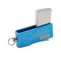 Compact Swivel Metal USB Drive with Keychain