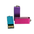 Compact Swivel Metal USB Drive with Keychain