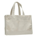 Two-Tone Cotton Canvas Tote Bag w/ Interior Zipper Pocket