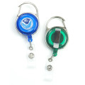 Transparent Retractable Carabiner Badge Reel w/ Belt Clip