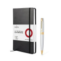 SHEAFFER® Gift Set Chrome S300 Ballpoint Pen w Hard Notebook