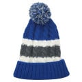 Two-Tone Knitted Beanie w/ Custom Embroidery PomPom Beanies