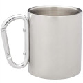 10 oz Stainless Steel Coffee Mugs w/ Custom Logo & Carabiner