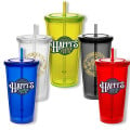 20 oz Acrylic Tumbler w/ Custom Logo & Matching Lid & Straw