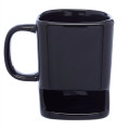 Glossy Ceramic Coffee Mug w/ Cookie Holder 7 oz.