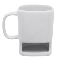 Glossy Ceramic Coffee Mug w/ Cookie Holder 7 oz.