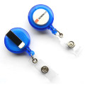 Transparent Retractable Round Badge Reel w/ Belt Clip