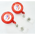 Transparent Retractable Round Badge Reel w/ Belt Clip