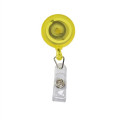 Transparent Retractable Round Badge Reel w/ Belt Clip