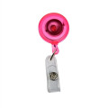 Transparent Retractable Round Badge Reel w/ Belt Clip