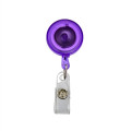 Transparent Retractable Round Badge Reel w/ Belt Clip