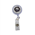 Transparent Retractable Round Badge Reel w/ Belt Clip