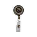 Transparent Retractable Round Badge Reel w/ Belt Clip