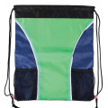 Dual Color Drawstring Bag w/ Two Water Bottle Holder
