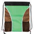 Dual Color Drawstring Bag w/ Two Water Bottle Holder