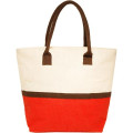 Eco-Friendly Beach Shopping Jute Tote Bag W/ Zipper