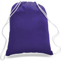 Sporty Canvas Drawstring Backpack w/ Custom Logo (14" X 18")