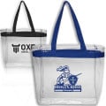 Clear Plastic Tote Bag w/ Colored Handles
