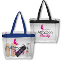 Clear Plastic Tote Bag w/ Colored Handles