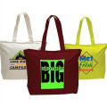 12 oz. Zipper Cotton Canvas Tote Bag (20" x 15")