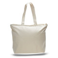 12 oz. Zipper Cotton Canvas Tote Bag (20" x 15")