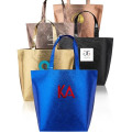 Luxurious Metallic Non-Woven Shopping Tote Bag (15.5"x13.5")