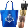 Luxurious Metallic Non-Woven Shopping Tote Bag (15.5"x13.5")
