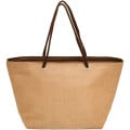 Shopping Basket Jute Tote Bag w/ Zippered Closure