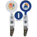 Round Retractable Badge Holder w/ Bulldog clip