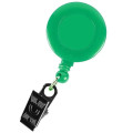 Round Retractable Badge Holder w/ Bulldog clip