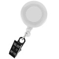 Round Retractable Badge Holder w/ Bulldog clip