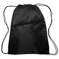 Drawstring Sports Bag w/ Zipper & Earphone Slot (13.5"x18")