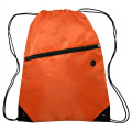Drawstring Sports Bag w/ Zipper & Earphone Slot (13.5"x18")