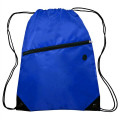 Drawstring Sports Bag w/ Zipper & Earphone Slot (13.5"x18")