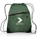Drawstring Sports Bag w/ Zipper & Earphone Slot (13.5"x18")
