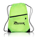 Drawstring Sports Bag w/ Zipper & Earphone Slot (13.5"x18")