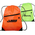 Drawstring Sports Bag w/ Zipper & Earphone Slot (13.5"x18")