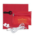 Earbud Tech Kit with Microfiber Cleaning Cloth In Translucen