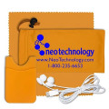 Mobile Tech Earbud Kit with Microfiber Cloth in Cinch Pouch