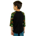 Shaka Wear Youth Three-Quarter Sleeve Camo Raglan T-Shirt