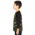 Shaka Wear Youth Three-Quarter Sleeve Camo Raglan T-Shirt