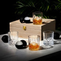Crystal Liquor Glass And Ice Sphere Wood Box Set