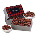 Chocolate Covered Almonds with Plaid Sleeve