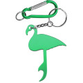 Flamingo Shaped Aluminum Bottle Opener with Carabiner